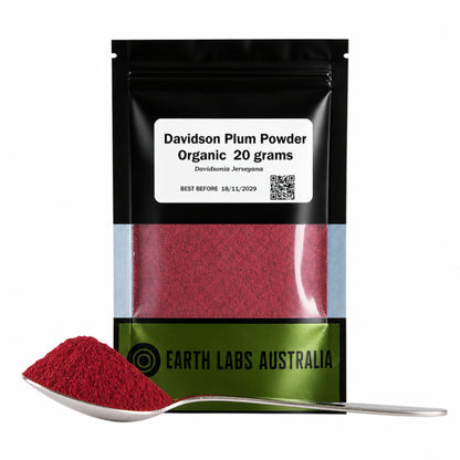 5 Bags Organic Dried Davidson Plum Powder: 20 grams  Davidsonia Jerseyana (Wholesale)